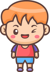Cute happy little boy cartoon illustration