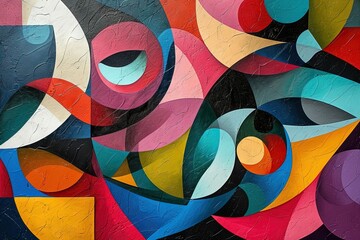 Fototapeta premium Abstract bold colors with dynamic shapes. Great as wallpaper pattern.