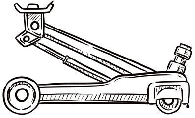 hydraulic jacks handdrawn illustration