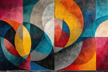 Fototapeta premium Abstract bold colors with dynamic shapes. Great as wallpaper pattern.