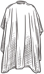 hairdresser cape handdrawn illustration