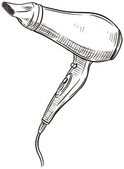 hair dryer handdrawn illustration