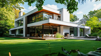 Fototapeta na wymiar A modern minimalist house