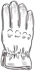 leather gloves handdrawn illustration