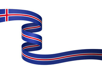 Iceland flag element design national independence day banner ribbon png
