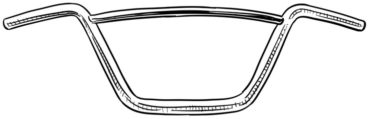 bicycle handlebar handdrawn illustration