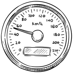 speedometer handdrawn illustration