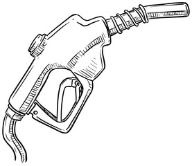 fuel nozzle handdrawn illustration