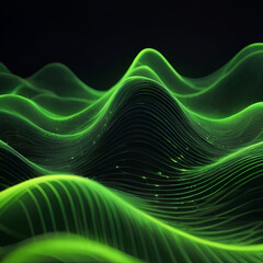 Beautiful green waves sparkling background 