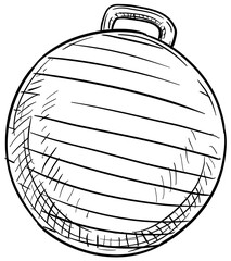 yoga ball handdrawn illustration