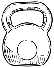 kettlebell handdrawn illustration