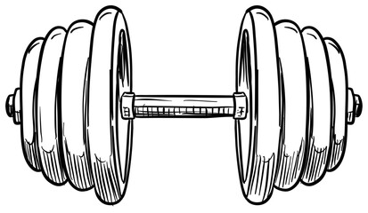 dumbbell handdrawn illustration