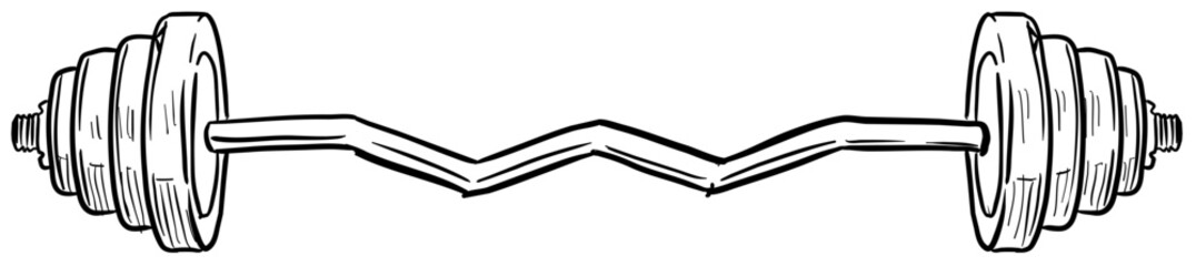 barbell handdrawn illustration