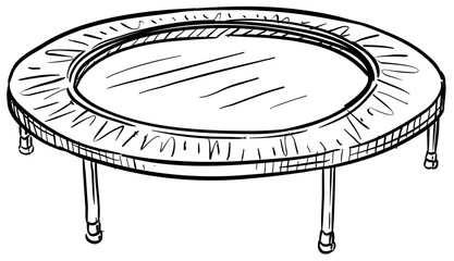 trampoline handdrawn illustration - obrazy, fototapety, plakaty