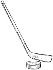 ice hockey stick handdrawn illustration