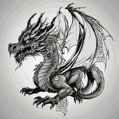Dragon Tato Design EPS Format Very Cool