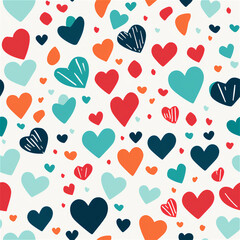 Seamless pattern : brightly colored heart pattern

