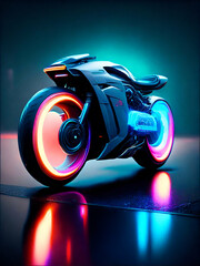Futuristic bike illustration concept.