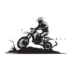 Motocross rider. Motor vector silhouette, dirt bike vector silhouette