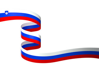 Slovenia flag element design national independence day banner ribbon png
