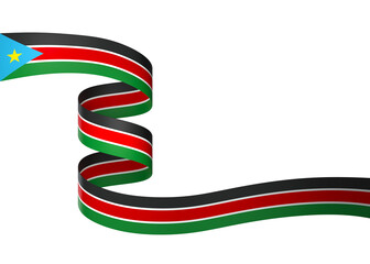 South Sudan flag element design national independence day banner ribbon png
