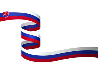 Slovakia flag element design national independence day banner ribbon png
