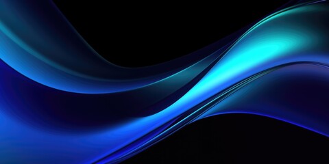 Obraz premium Black dark azure cobalt sapphire blue abstract background. Color gradient. Geometric shape. Wave, wavy curved line