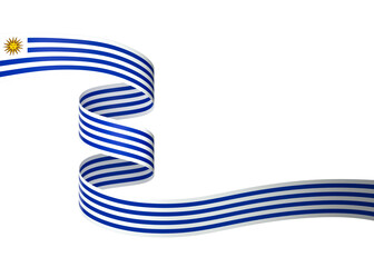 Uruguay flag element design national independence day banner ribbon png
