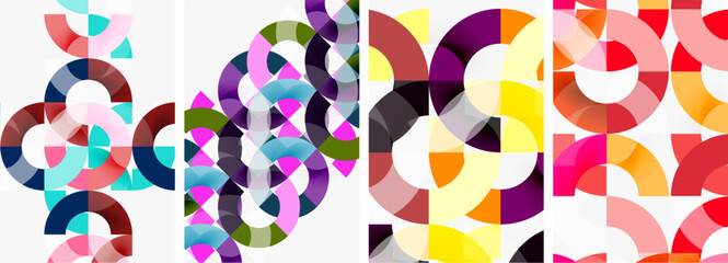 Set of round lines and circles poster backgrounds. Vector illustration For Wallpaper, Banner, Background, Card, Book Illustration, landing page