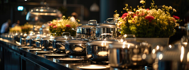 buffet spread at a formal dinner