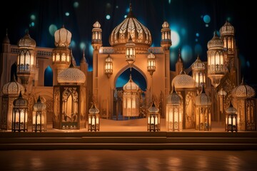 Obraz premium Traditional Arabian architecture and lanterns for Mawlid celebration