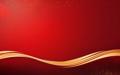 Red background and gold border with space, Chinese New Year concept. generative ai