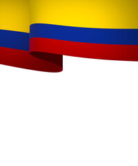 Colombia flag element design national independence day banner ribbon png
