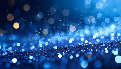 blue glow particle abstract bokeh background - obrazy, fototapety, plakaty