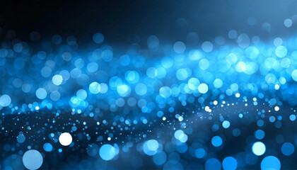 blue glow particle abstract bokeh background - obrazy, fototapety, plakaty