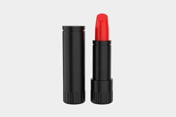 Obraz premium Glossy Lipstick Tube Mockup Isolated On White Background. 3d illustration