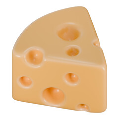 cheese 3d icon illustration