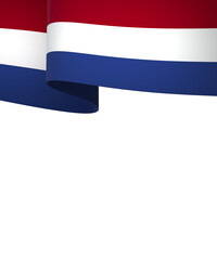 Netherlands flag element design national independence day banner ribbon png
