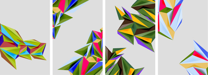 Triangle low poly mosaic posters. Vector illustration For Wallpaper, Banner, Background, Card, Book Illustration, landing page