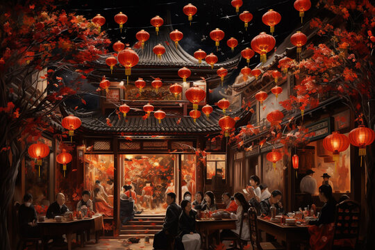 Chinese New Year Celebration created with Generative AI