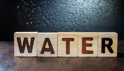 Water words written on wooden cubes for sign of save water, word, sign, concept, text, business,...
