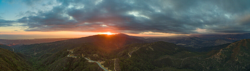 Aerial views, Santa Barbara mountains, Foothills