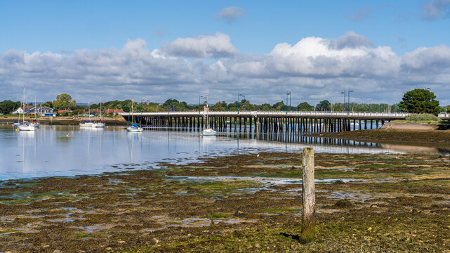 View from Hayling Island to Langstone, Hampshire, England, UK