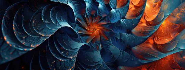 Garden poster Fractal waves Mystical 3D Fractal