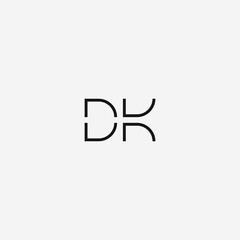  DK monogram logo in contemporary separated letter style - black and white.