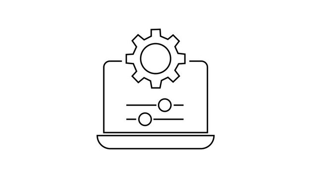 settings. to fix. parameters. It's broken. the tool. a broken laptop. global settings. update. mistakes. the icon. vector. on a white background. flat icons. Linart.