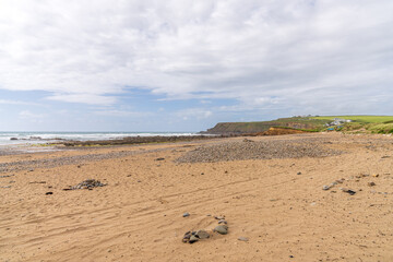 The Cornwall coast in Widemouth Beach, England, UK