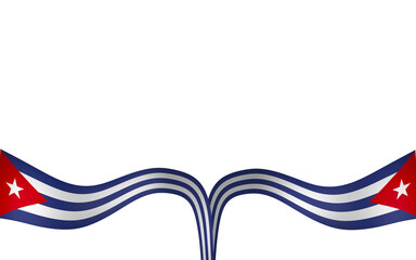 Cuba flag element design national independence day banner ribbon png
