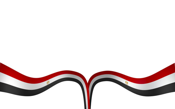 Egypt flag element design national independence day banner ribbon png
