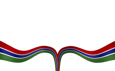 The Gambia flag element design national independence day banner ribbon png
